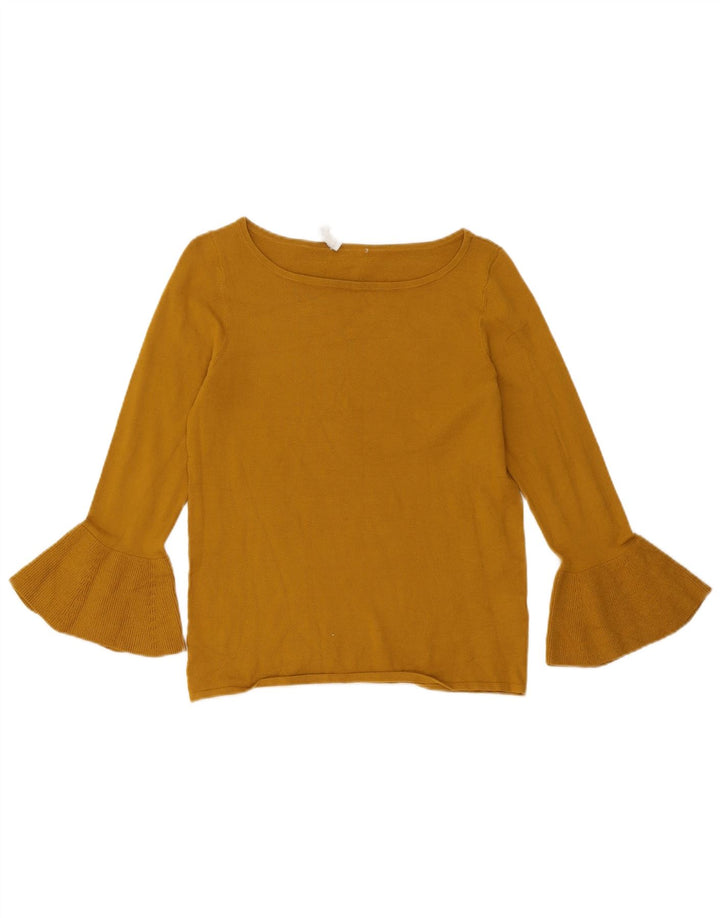 Top da donna Hobbs manica 3/4 UK 10 Small kaki viscosa