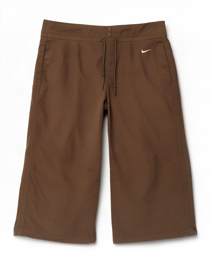 Pantaloni Nike Capri da donna UK 8/10 Small W30 L20 Poliestere marrone