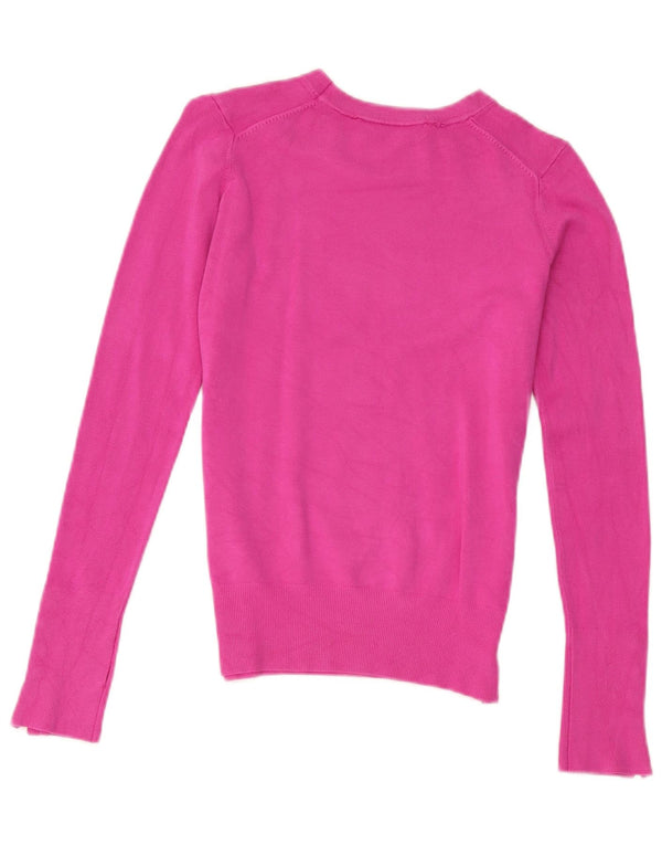 Maglione Zara da donna con scollo a barchetta UK 10 piccolo rosa viscosa