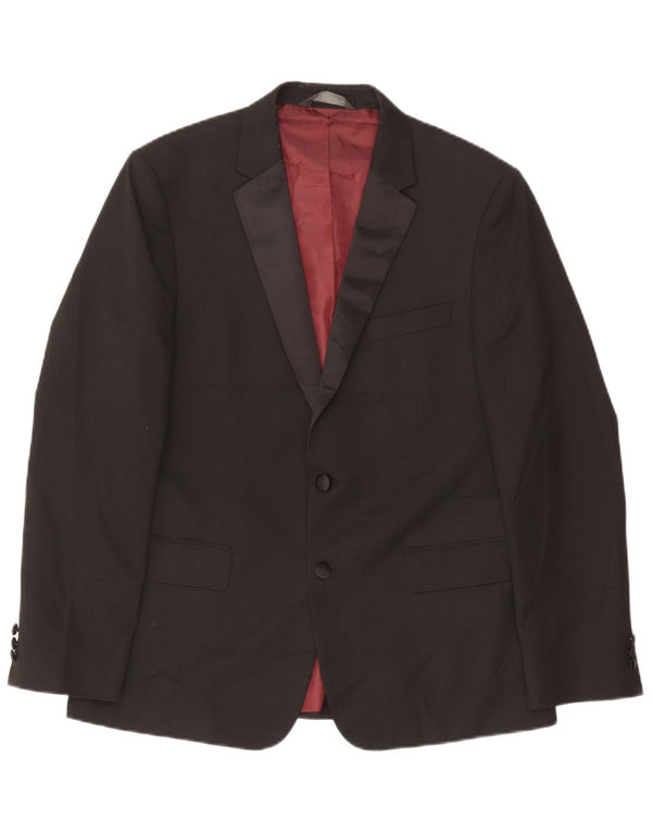 Giacca blazer a 2 bottoni Marks & Spencer da uomo UK 42 grande poliestere nero