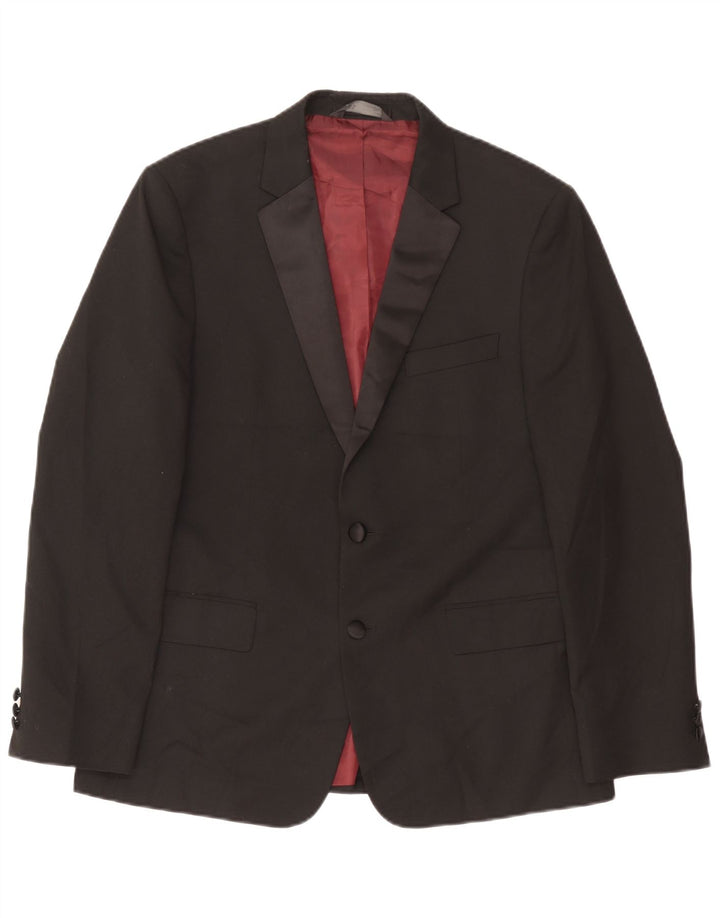 Giacca blazer a 2 bottoni Marks & Spencer da uomo UK 42 grande poliestere nero