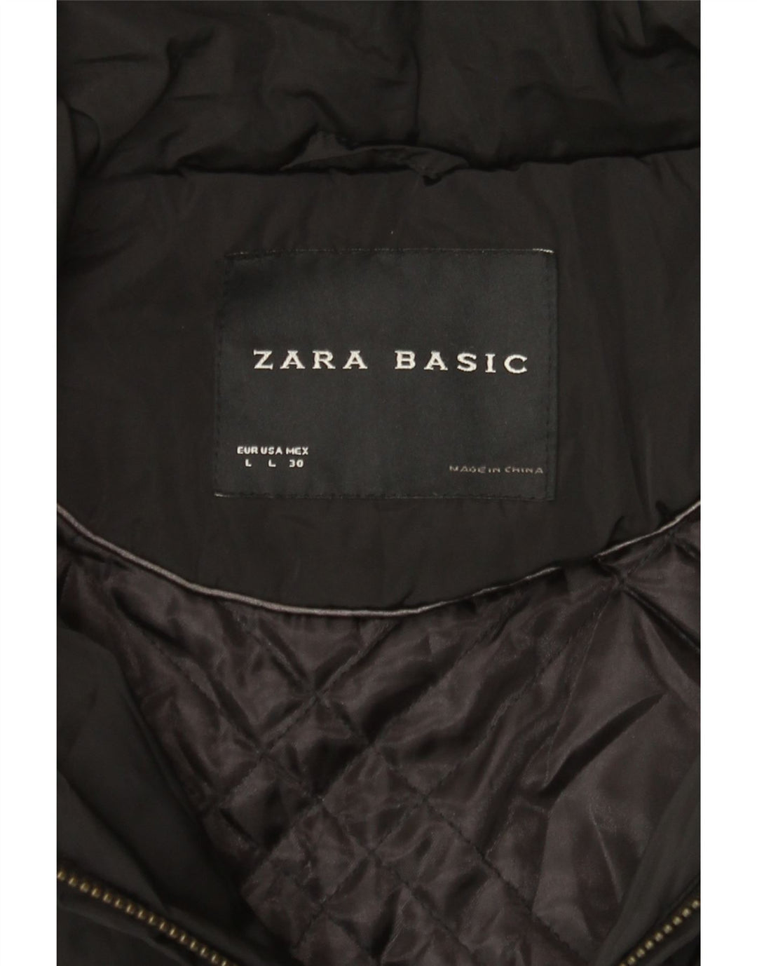 Giacca imbottita da donna Zara UK 14 grande nera
