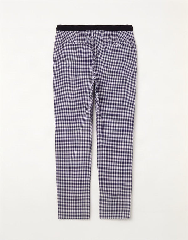 Pantaloni da abito affusolati a vita alta da donna Zara XL W32 L26 blu a quadretti