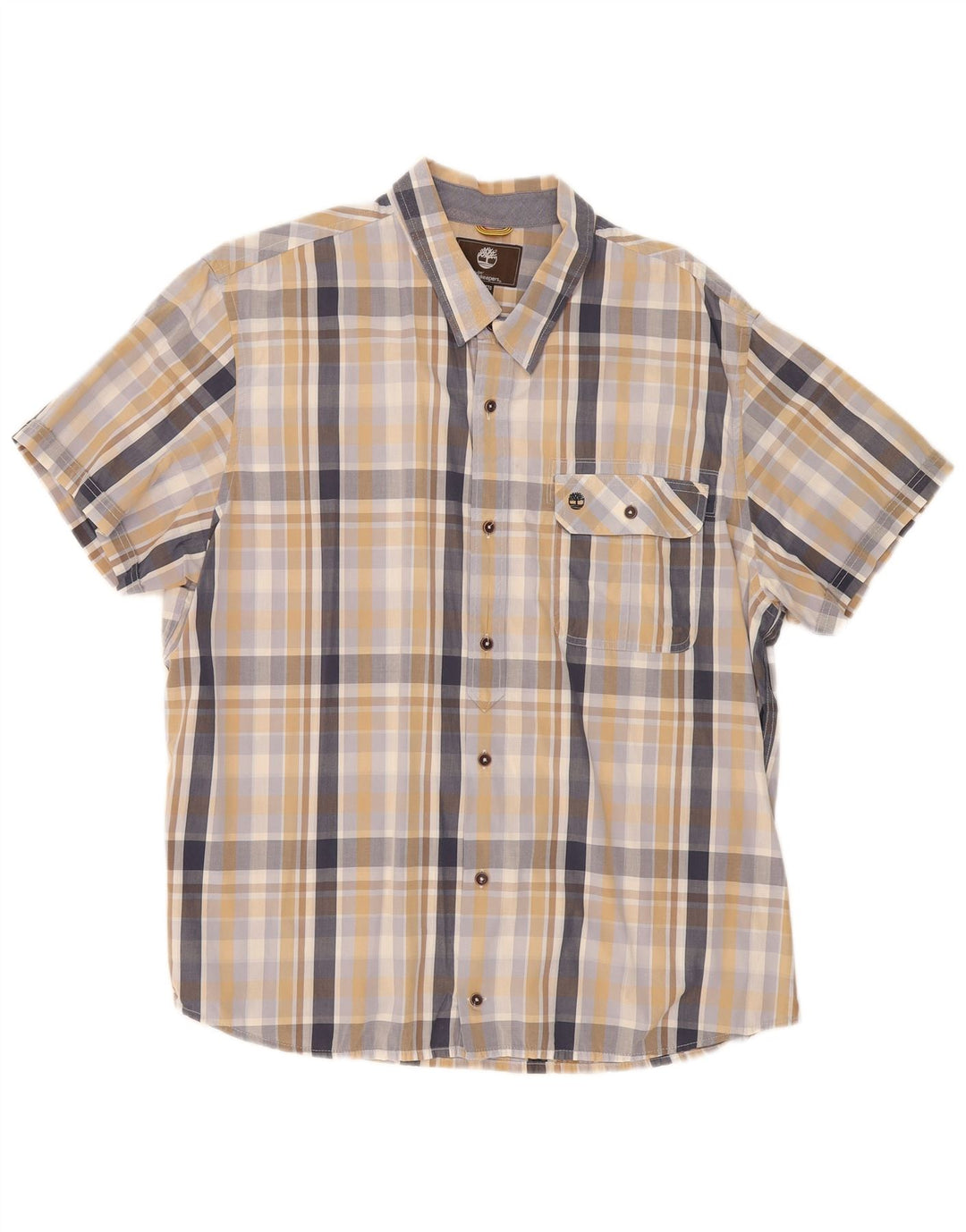 Camicia a maniche corte da uomo Timberland Earthkeepers 2XL a quadri multicolore