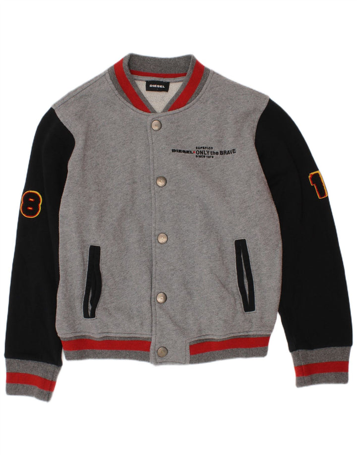 Giacca college grafica per ragazzi Diesel 7-8 anni Colorblock grigio