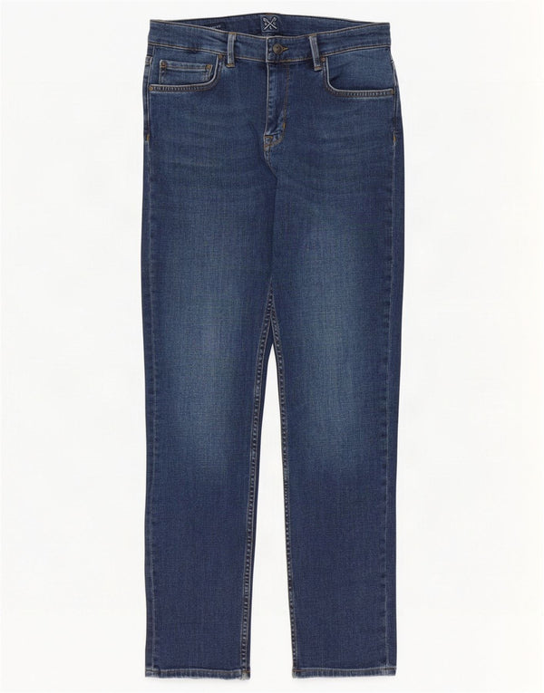 Crew Clothing Jeans dritti da donna UK 10 Small W30 L30 Cotone blu