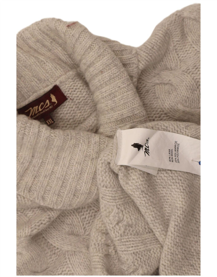 Maglione maglione collo alto da donna Marlboro Classics UK 20 2XL Lana grigia