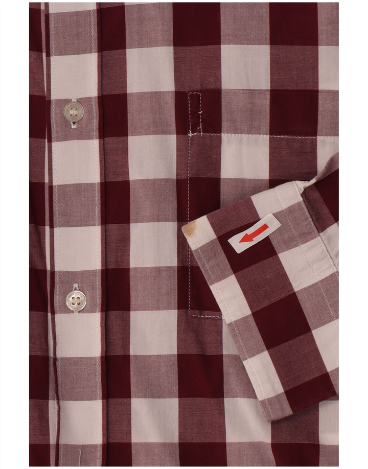 Camicia da uomo French Connection XL in cotone a quadretti bordeaux