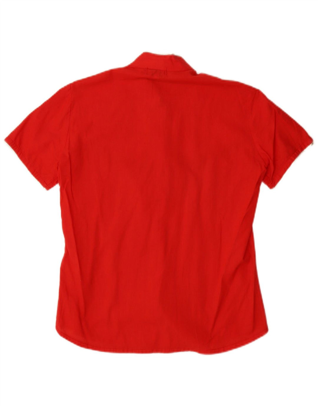 Camicia vintage da donna a maniche corte IT 42 rossa media