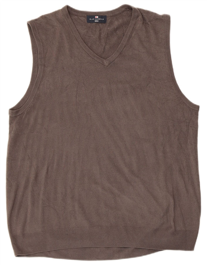 Canotta da uomo Marks & Spencer blu Harbour Vest XL grigio acrilico