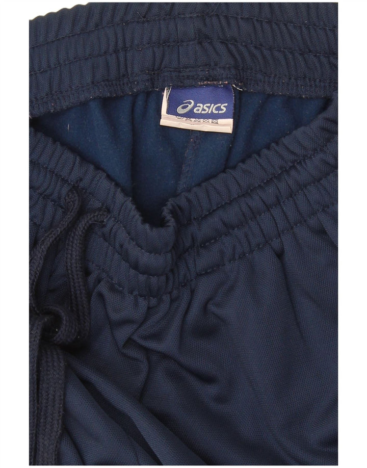Pantaloni da tuta da uomo Asics medi in poliestere blu navy