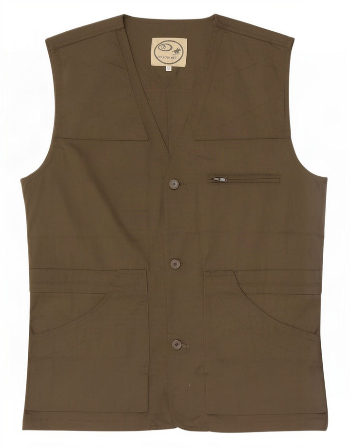 Gilet pratico da uomo vintage IT 52 XL poliestere kaki