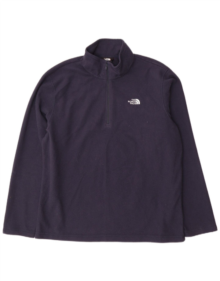 Maglione in pile da uomo The North Face con zip e collo XL in poliestere blu navy