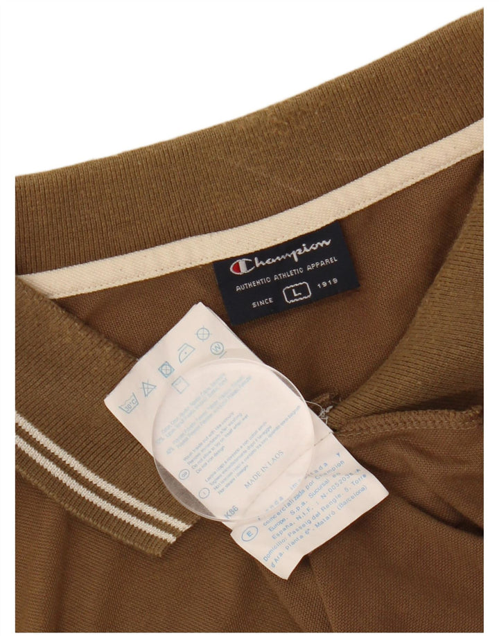 Polo da uomo CHAMPION grande in cotone marrone