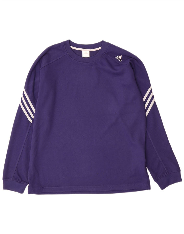 Top Adidas da uomo a manica lunga in poliestere viola medio