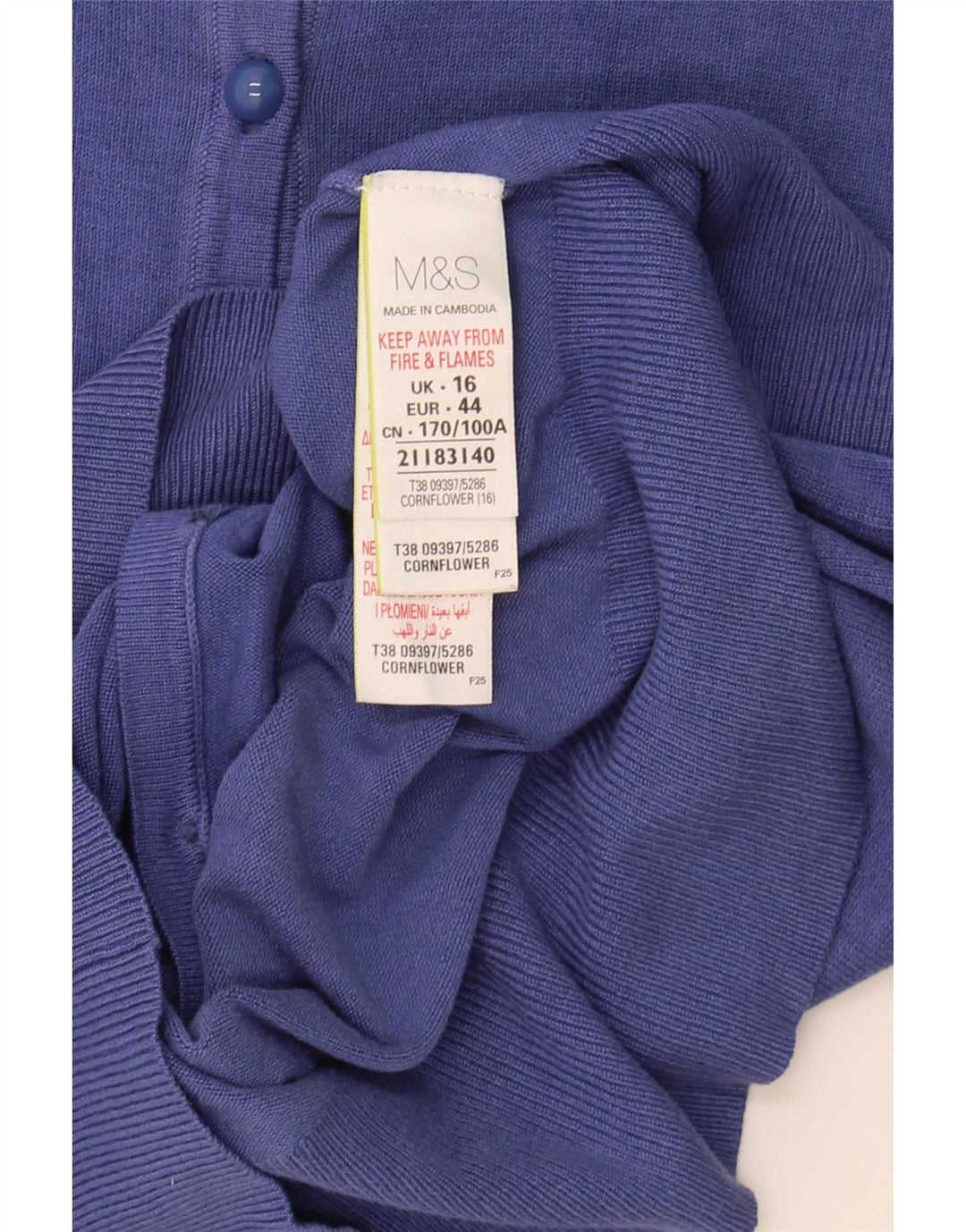 Maglione cardigan da donna Marks & Spencer UK 16 grande viscosa blu