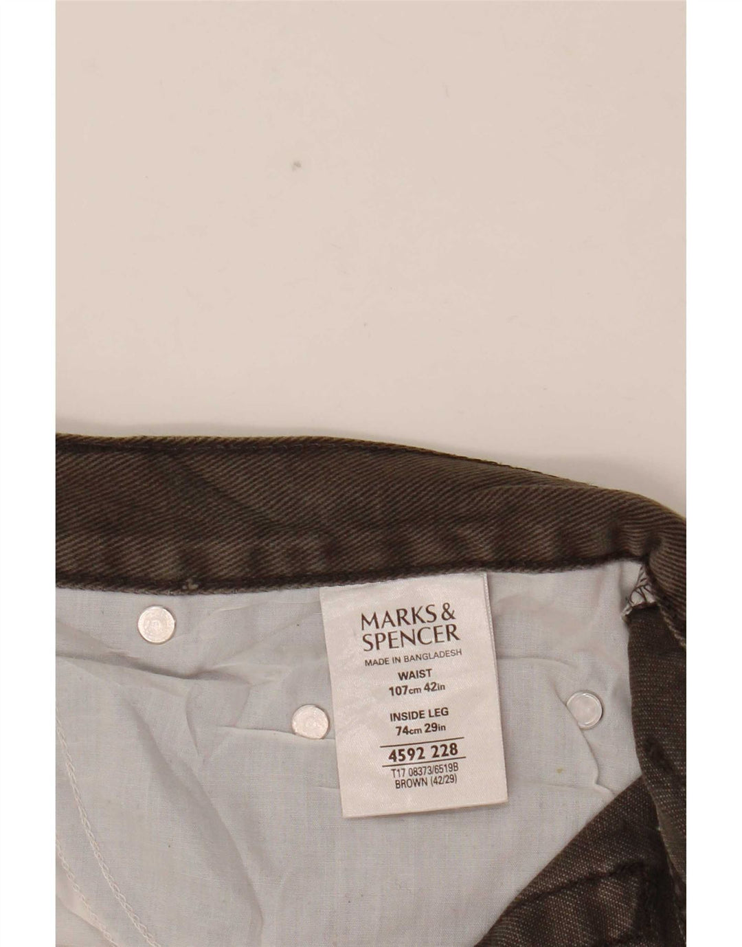 Jeans dritti da uomo Marks & Spencer Blue Harbour W42 L29 cotone marrone