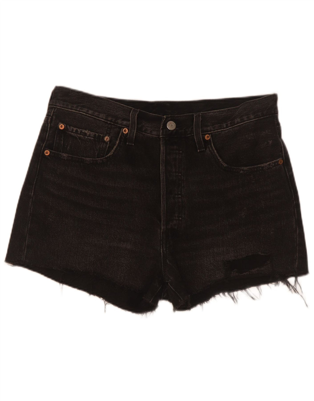 Pantaloncini Levi's da donna 501 in denim invecchiato W30 cotone nero medio