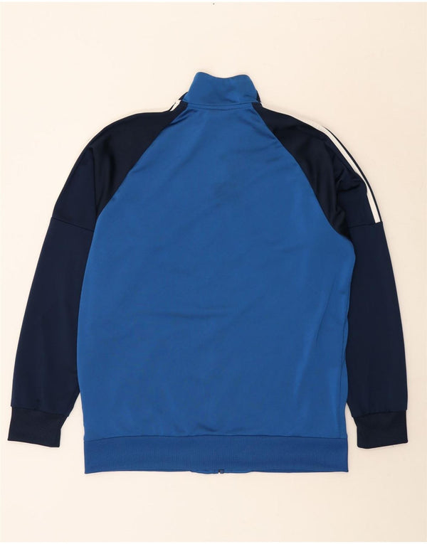 Giacca da tuta da uomo Adidas UK 44/46 Large Blu Colourblock Poliestere