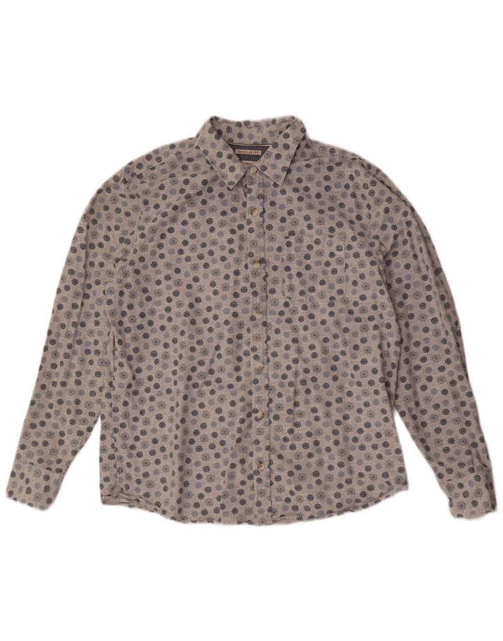 Camicia da uomo con vestibilità regolare Fat Face, cotone floreale blu grande