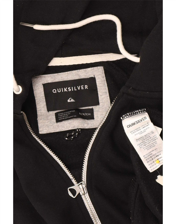 Maglione con cappuccio e zip da uomo Quiksilver piccolo in cotone nero