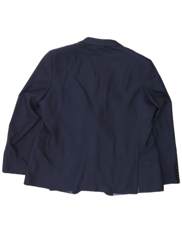 MARKS & SPENCER Giacca blazer da uomo a 2 bottoni UK 50 3XL poliestere blu navy