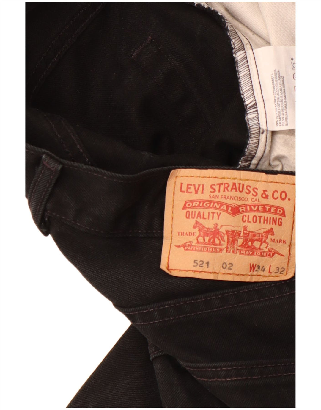 LEVI'S Pantaloncini di jeans 521 da uomo W 34 Large Nero Cotone