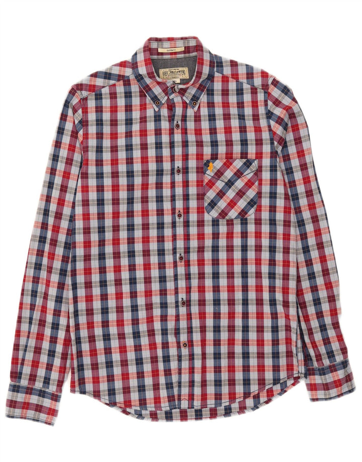 MARLBORO CLASSICS Mens Custom Fit Shirt Small Red Check Cotton Vintage Marlboro Classics and Second-Hand Marlboro Classics from Messina Hembry 