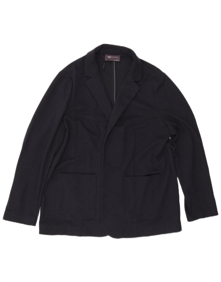 Giacca blazer aperta da donna Marks & Spencer UK 16 grande poliestere blu navy