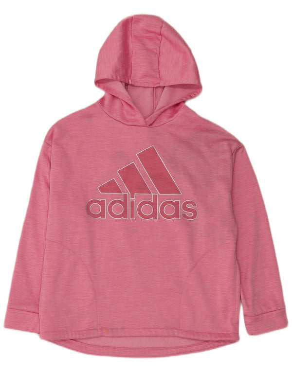 Felpa con cappuccio grafica da donna Adidas UK 18 XL poliestere rosa