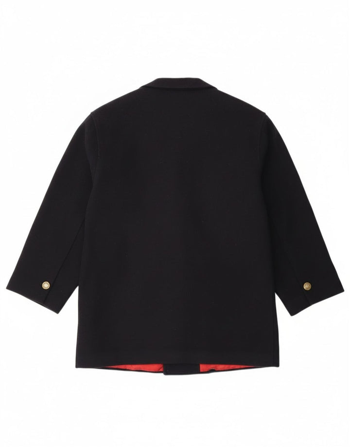 Cappotto doppiopetto vintage da uomo vestibilità regolare IT 46 piccolo in lana blu navy