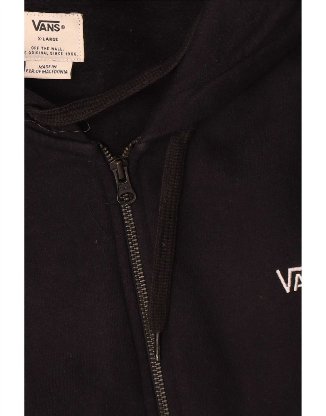 Felpa con cappuccio e zip da uomo Vans XL in cotone nero