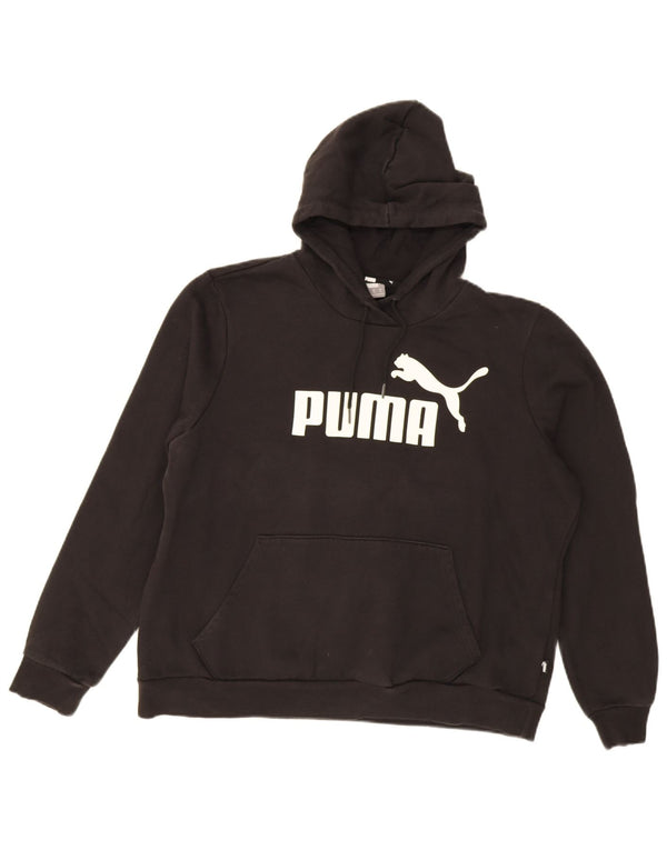 Felpa con cappuccio oversize grafica da donna Puma UK 18 XL cotone nero