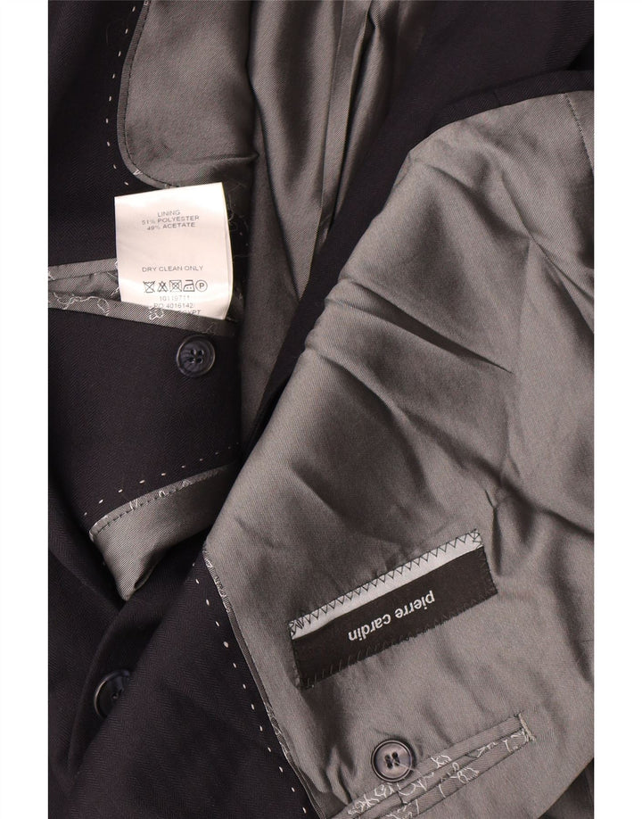 Giacca blazer da uomo a 2 bottoni Pierre Cardin UK 42 XL poliestere blu navy
