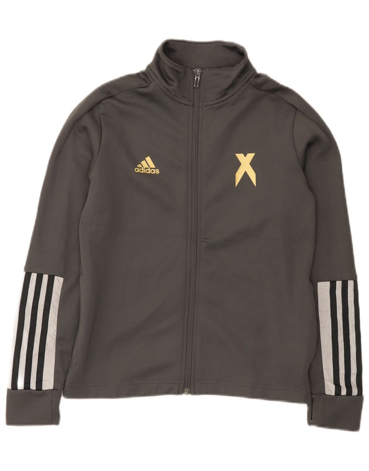 Giacca Top della tuta da ragazzo Adidas 9-10 anni in poliestere grigio