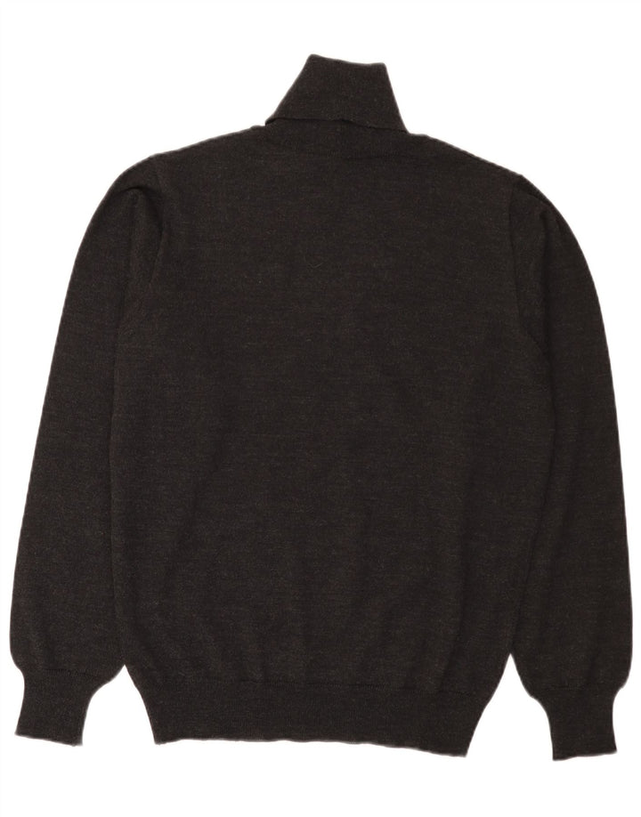 IL GRANCHIO Maglione uomo collo alto maglione lana grigio medio