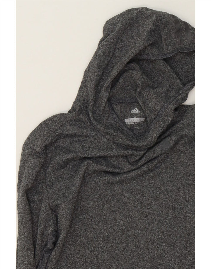 ADIDAS Mens Climalite Hooded Top Long Sleeve Small Grey Polyester Vintage Adidas and Second-Hand Adidas from Messina Hembry 