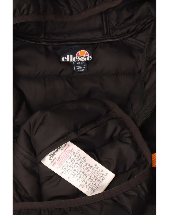 Giacca imbottita oversize con cappuccio da donna Ellesse UK 10 piccola poliestere nero