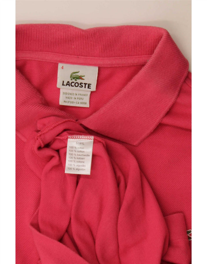 Polo da uomo Lacoste taglia 4 in cotone rosa medio