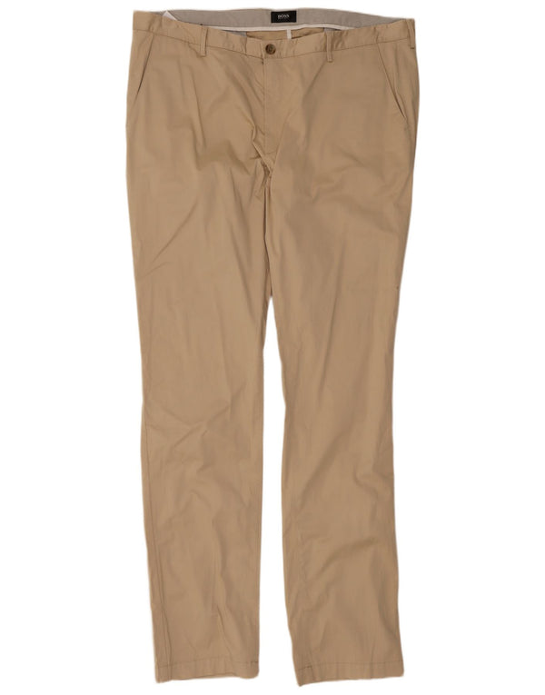 Pantaloni chino slim da uomo Hugo Boss W40 L33 cotone beige