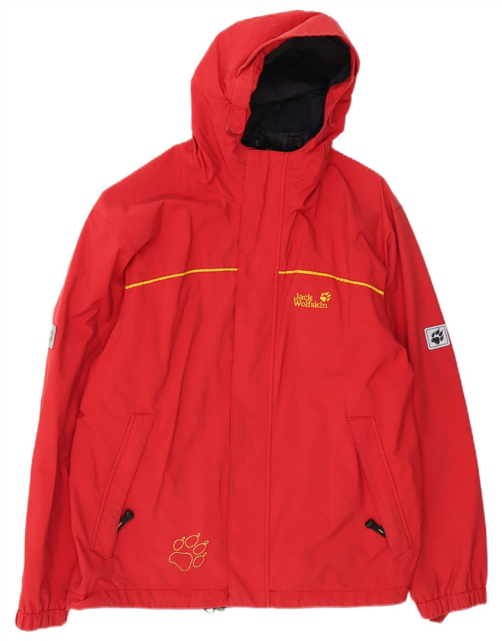 JACK WOLFSKIN Giacca antipioggia con cappuccio grafica per ragazzi 13-14 anni Rosso Poliammide