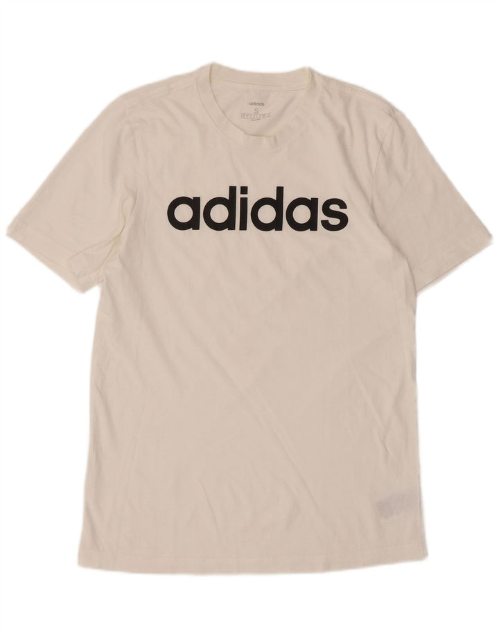 T-shirt grafica da uomo Adidas Top piccola in cotone bianco