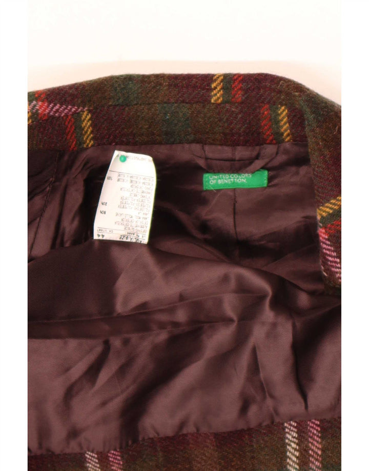 Giacca Blazer da Donna a 1 Bottone Benetton IT 44 Medium a quadri multicolore