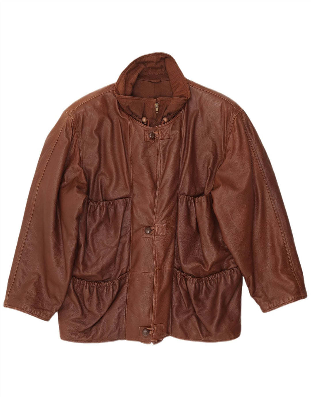 Giacca in pelle da uomo VINTAGE UK 42 XL in pelle marrone