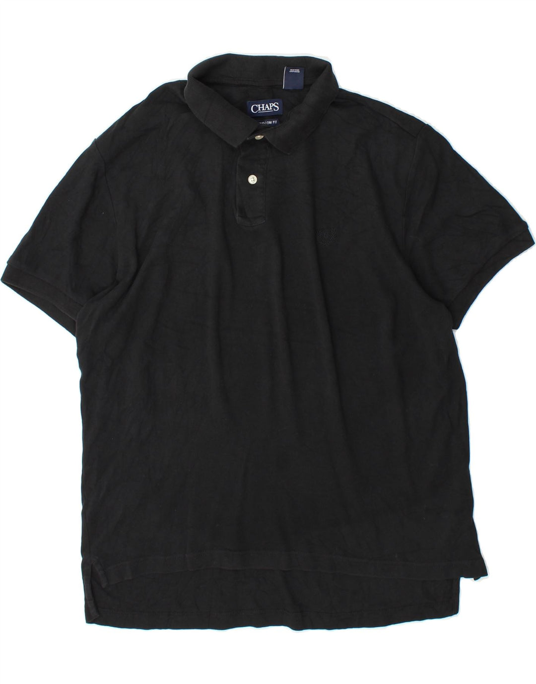 CHAPS Mens Custom Fit Polo Shirt XL Black Cotton Vintage Chaps and Second-Hand Chaps from Messina Hembry 