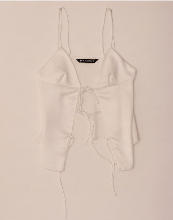 Canotta corta da donna Zara UK 6 XS bianca