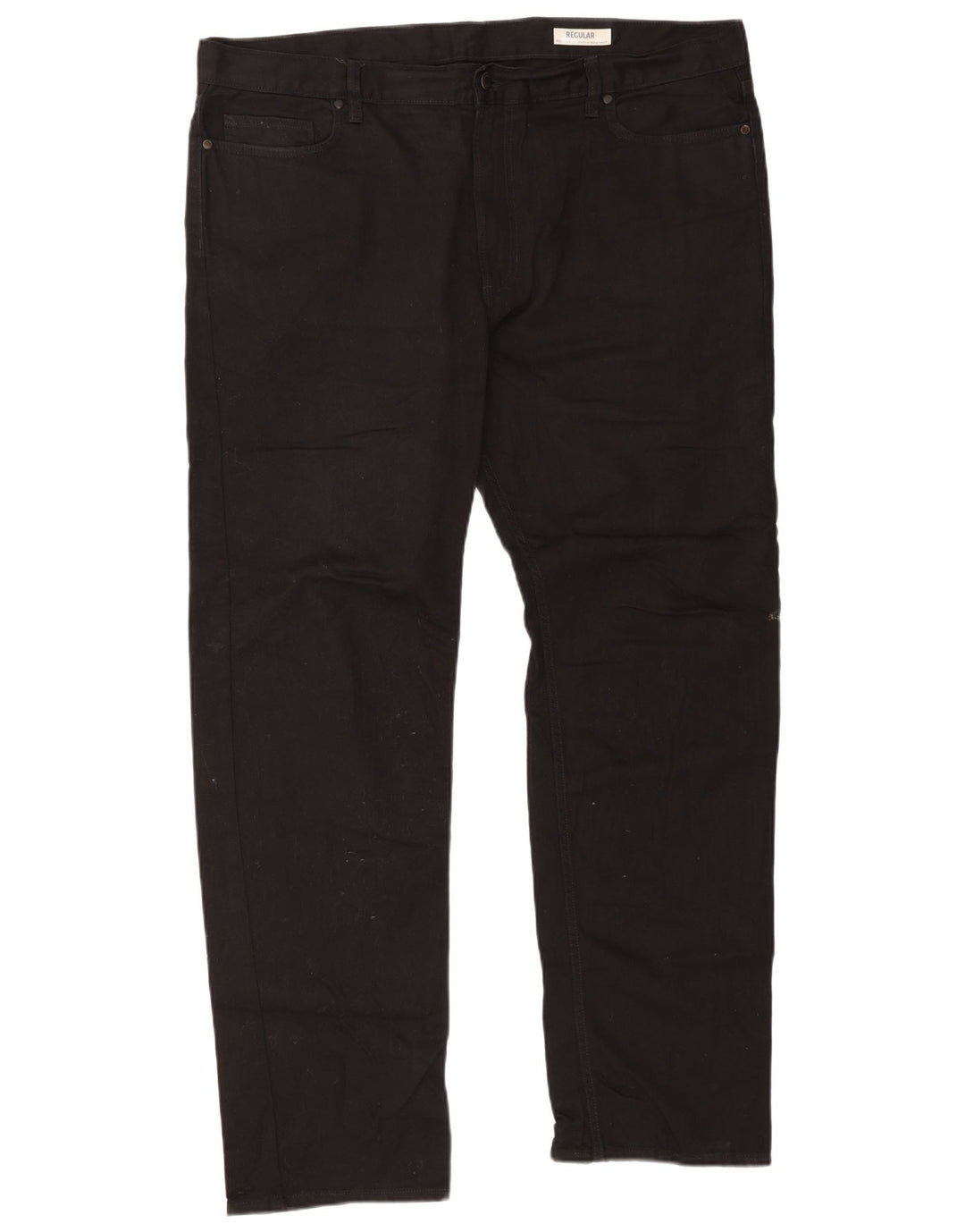 Pantaloni casual vestibilità regolare da uomo Marks & Spencer W42 L33 cotone nero