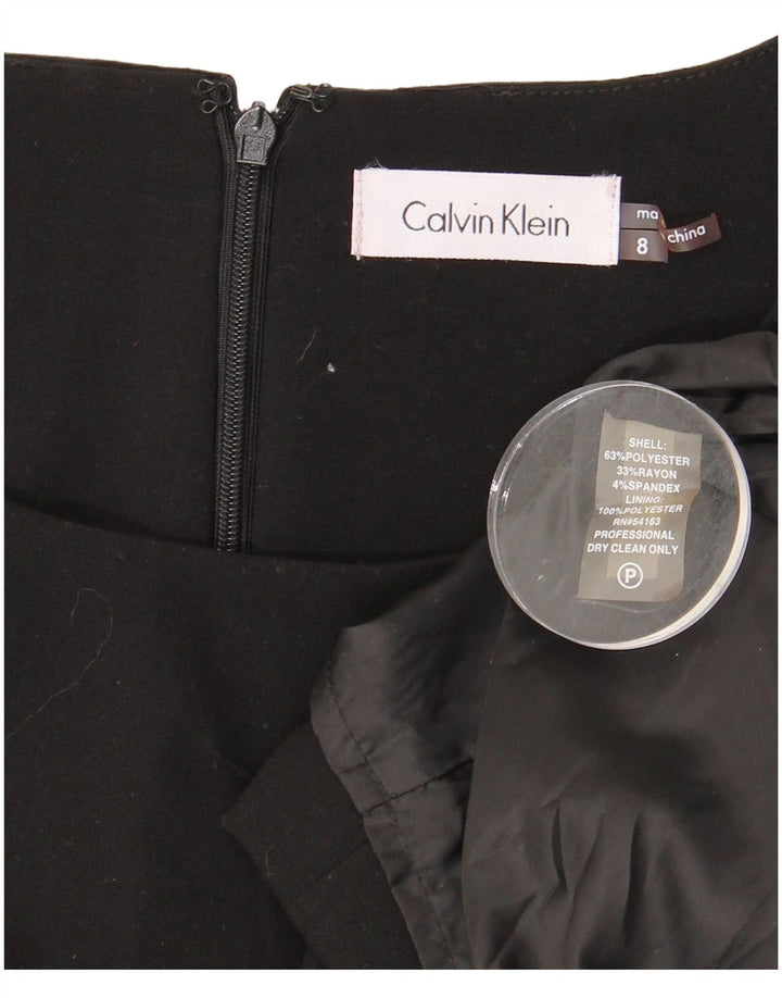 CALVIN KLEIN Abito tubino senza maniche da donna US 8 Medium Nero Poliestere