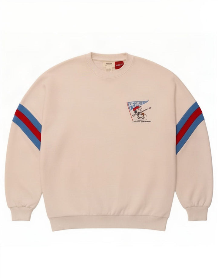Pull & Bear Felpa con grafica Peanuts da donna UK 10 Small Bianca