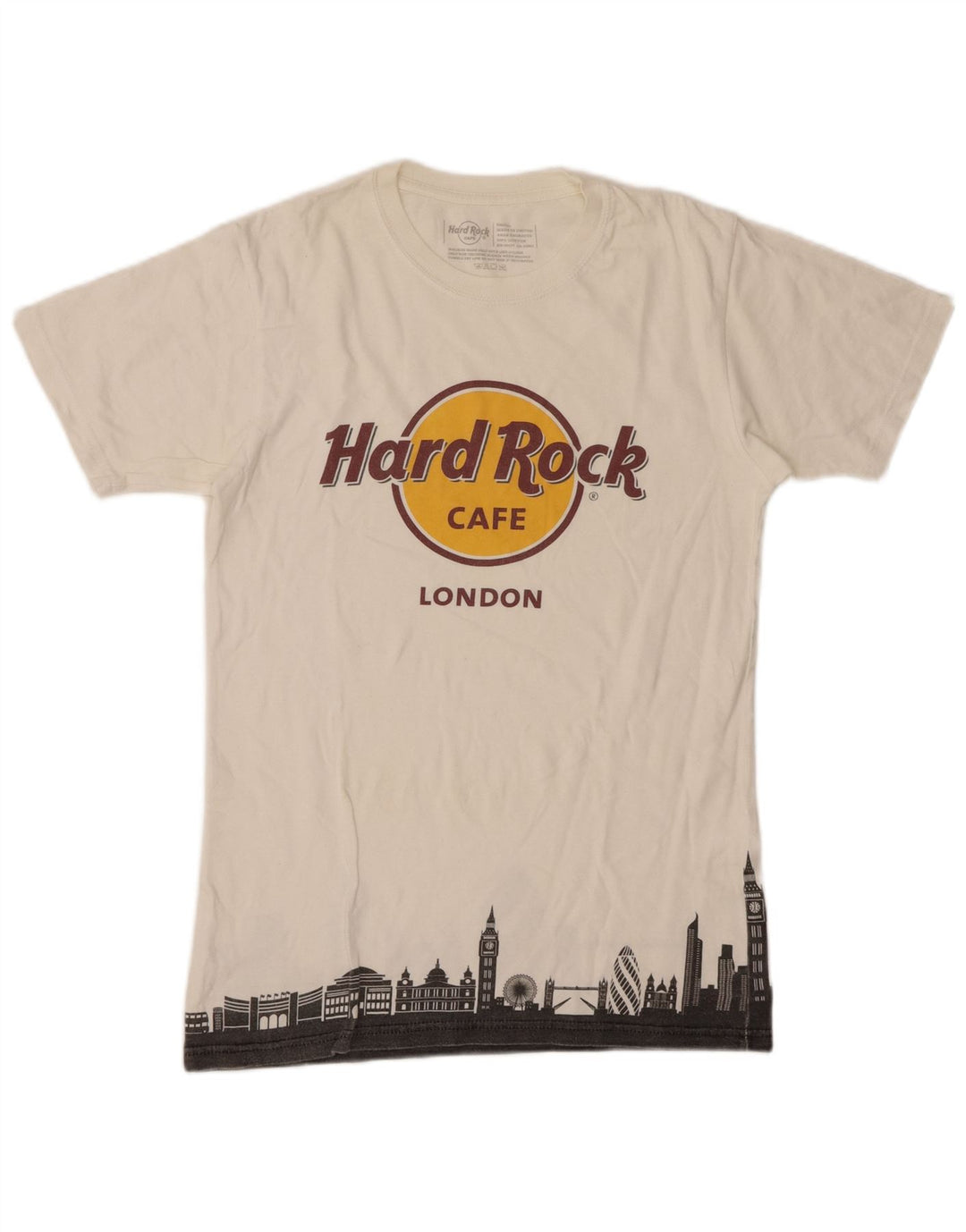 HARD ROCK CAFE T-shirt grafica da uomo di Londra, piccola, in cotone bianco